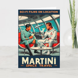 Tarjeta Cartel de Martini Space Travel sobre películas de 