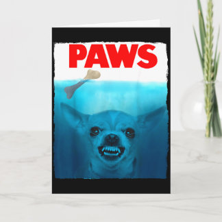Tarjeta cartel de película de patas de perro Chihuahua lin