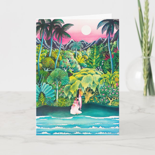 Tarjeta Cartel de póster de viaje por Hawái (Anverso)