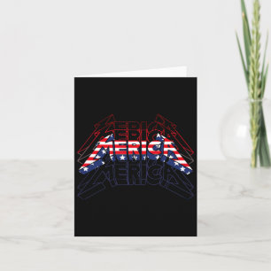 Tarjeta Cartel de Roca de Merica 4 de Julio Bandera Americ