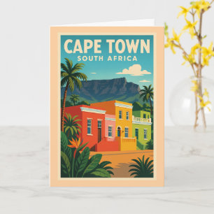 Tarjeta Cartel de viaje a Ciudad del Cabo, Sudáfrica,
