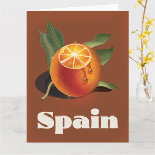 Tarjeta Cartel de viaje a España naranja