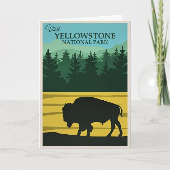 Tarjeta Cartel de viaje a Yellowstone (Anverso)