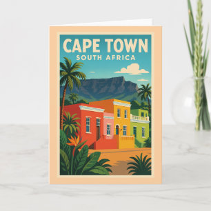 Tarjeta Cartel de viaje de Ciudad del Cabo, Sudáfrica,