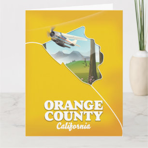 Tarjeta Cartel de viaje del Condado de Orange California