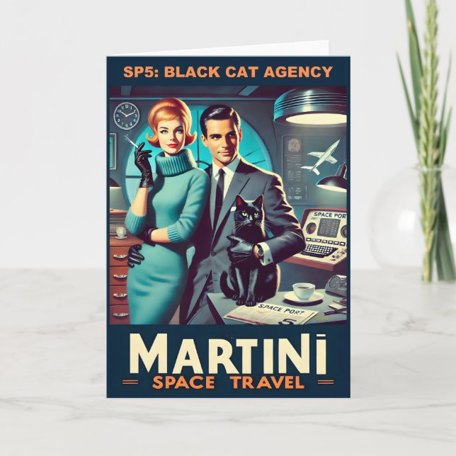 Tarjeta Cartel de viaje espacial Martini SP5: Agencia de g (Anverso)