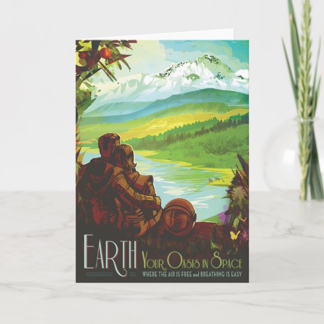 Tarjeta Cartel de viaje espacial retro-misión científica d (Anverso)