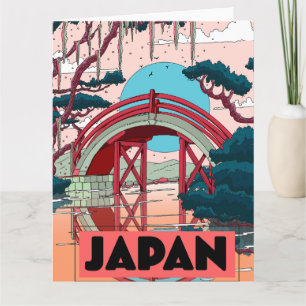Tarjeta Cartel de viaje vintage de Japón