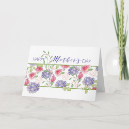 Tarjeta Cartel en blanco ilustrado del Día de la Madre Flo