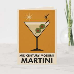 Tarjeta Cartel estilo moderno de mediados de siglo Martini