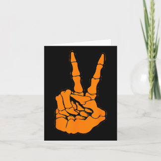 Tarjeta Cartel genial de esqueleto de dedos en V de signo 