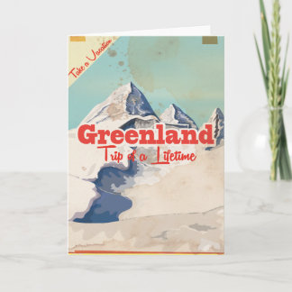 Tarjeta Cartel vintage de viaje a Groenlandia