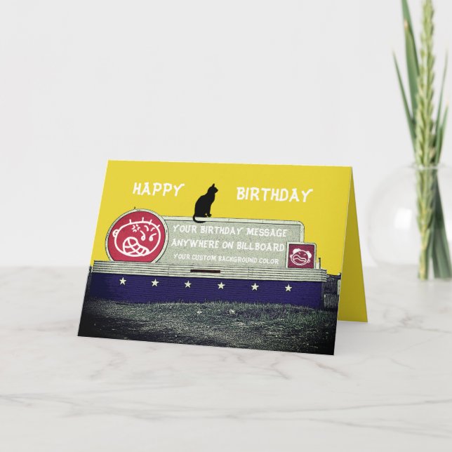 Tarjeta CARTELERA DE ENCARGO del CUMPLEAÑOS con SENTAR el (Anverso)