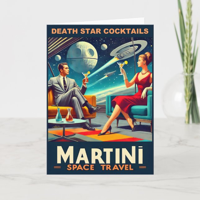 Tarjeta Carteles de viaje espacial Martini Estrella de la  (Anverso)