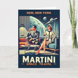 Tarjeta Carteles de viaje espacial Martini New York