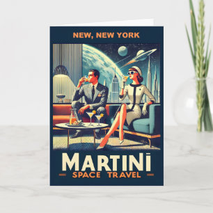 Tarjeta Carteles de viaje espaciales de Martini nuevos, Nu