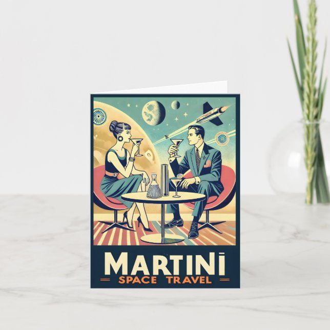 Tarjeta Carteles de viajes espaciales de Martini (Anverso)