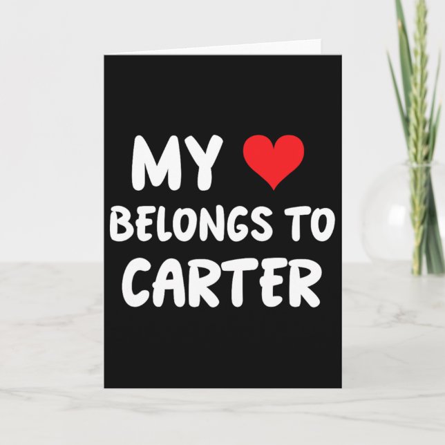 Tarjeta Carter - Mi corazón pertenece a Carter - Amor  (Anverso)