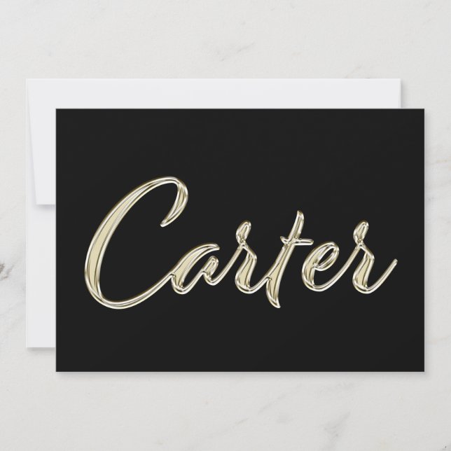Tarjeta Carter Name white gold Handwriting Karte (Anverso)