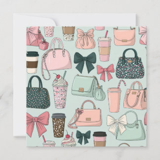 Tarjeta Carteras, lazos y lattes