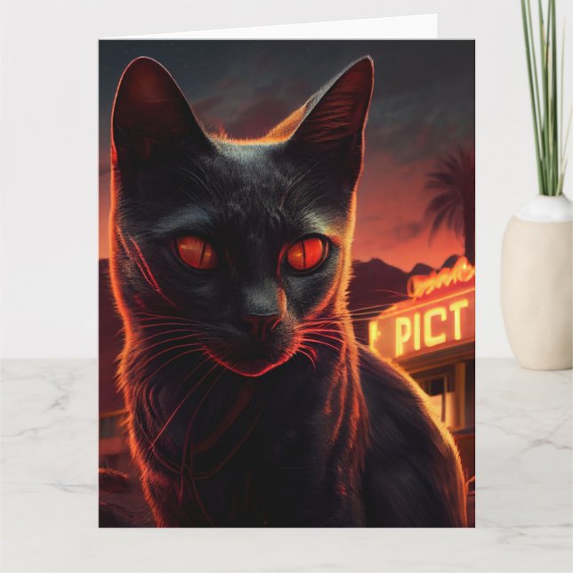 Tarjeta Cartes de vœux Black Cat (Anverso)