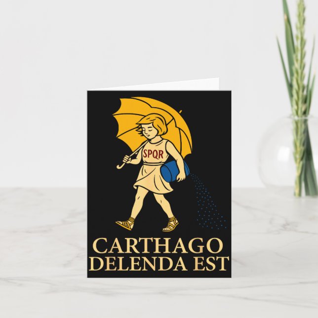 Tarjeta Carthago Delenda Est Divertida Ropa de Historia Ro (Anverso)