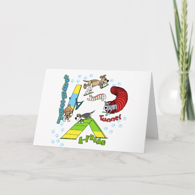 Tarjeta Cartoon Dog Agility Card (Anverso)