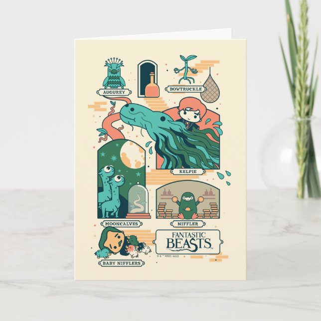 Tarjeta Cartoon Fantastic Beasts Scenes (Anverso)