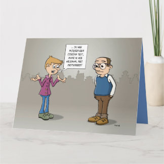 Tarjeta Cartoon; morgen heb ik een Corona test.