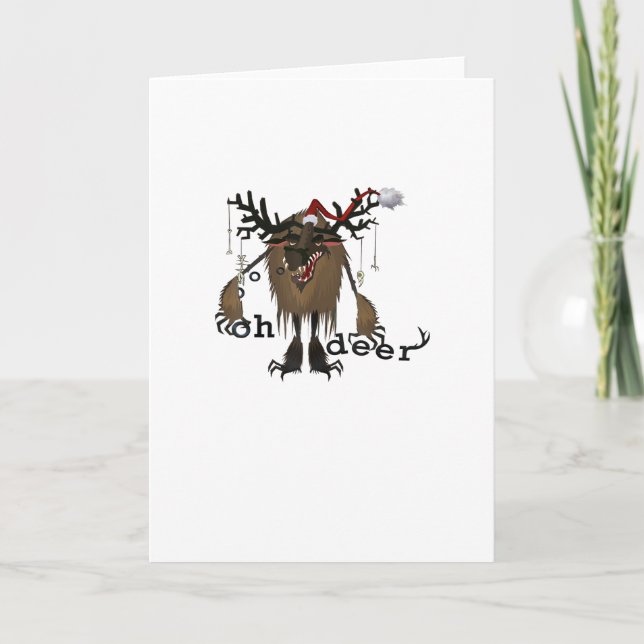 Tarjeta Cartoon Oh Deer Funny Reindeer Holiday Gamer Gift (Anverso)