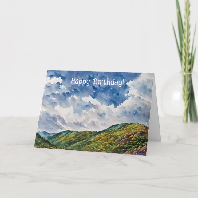 Tarjeta Cartucho de cumpleaños de arte suntuoso de paisaje (Anverso)