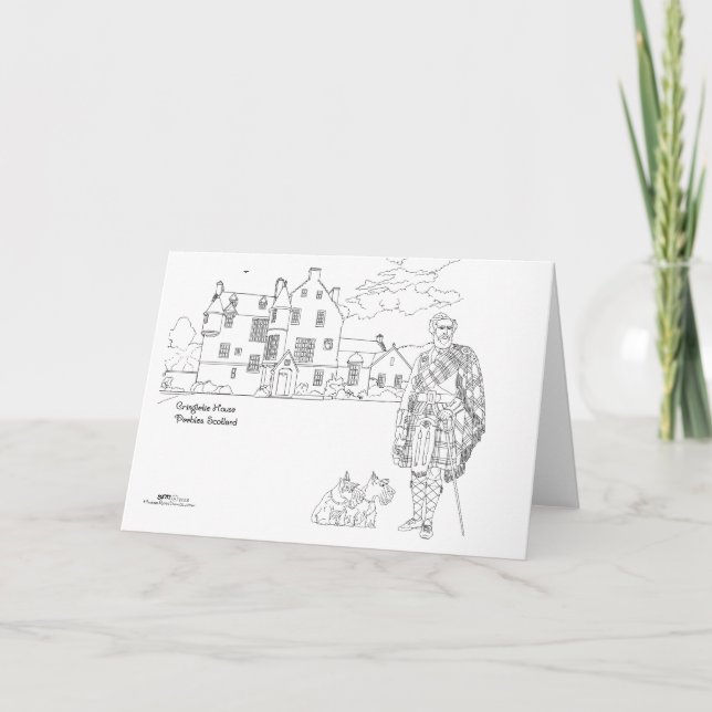 Tarjeta Casa Cringletie Escocia (Anverso)