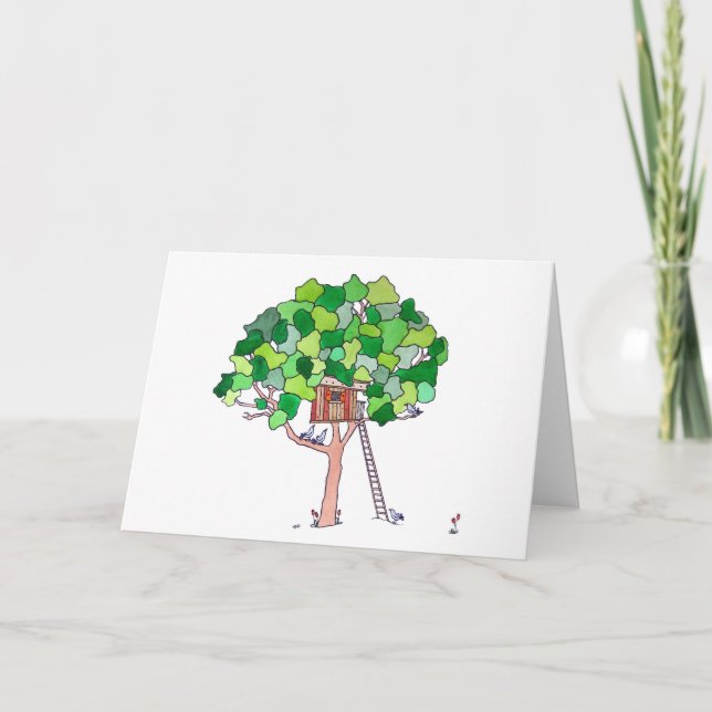 Tarjeta Casa de árbol, en blanco (Anverso)