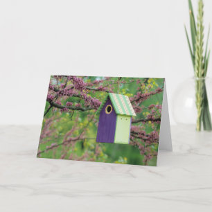 Tarjeta Casa De Aves En Un Árbol Redbud