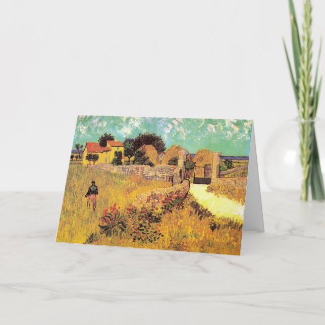 Tarjeta Casa de campo en Provenza por Vincent van Gogh (Anverso)