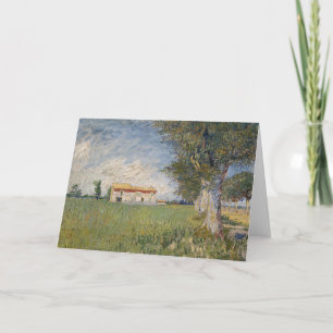 Tarjeta Casa de campo en un campo de trigo   Vincent van G