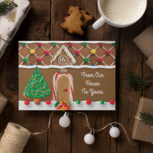 Tarjeta Casa De Gingerbread De Nuestra Casa A Sus Vacacion