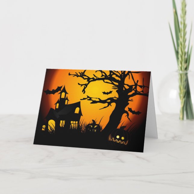 Tarjeta Casa de Halloween (Anverso)