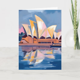 Tarjeta Casa de la Ópera de Sydney Australia Acuarela
