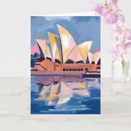 Tarjeta Casa de la Ópera de Sydney Australia Acuarela