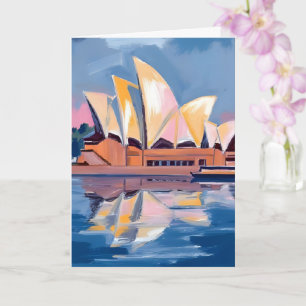 Tarjeta Casa de la Ópera de Sydney Australia Acuarela