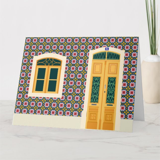 Tarjeta Casa de Lisboa con azulejos (Anverso)