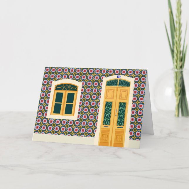 Tarjeta Casa de Lisboa con azulejos (Anverso)