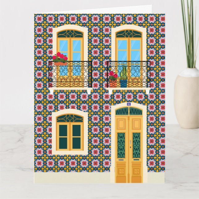 Tarjeta Casa de Lisboa con azulejos (Anverso)