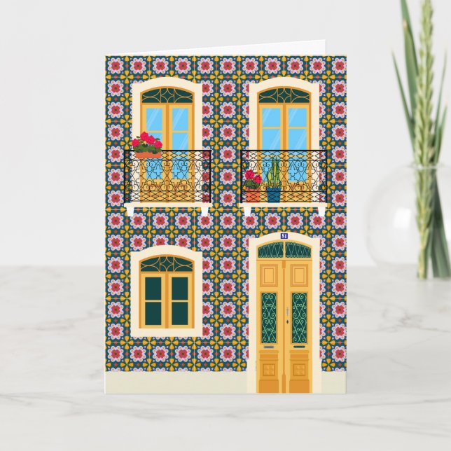 Tarjeta Casa de Lisboa con azulejos (Anverso)