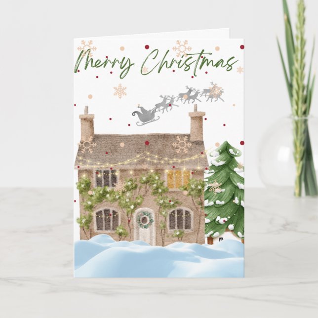 Tarjeta Casa de nieve de los Navidades (Anverso)