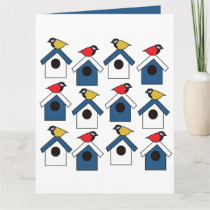 Tarjeta Casa de pájaros Casa de pájaros Coloridos Pájaros 