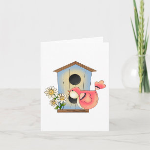 Tarjeta Casa de pájaros y pájaro