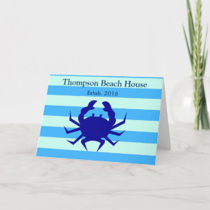 Tarjeta Casa de Playa Cangrejo Azul Náutico