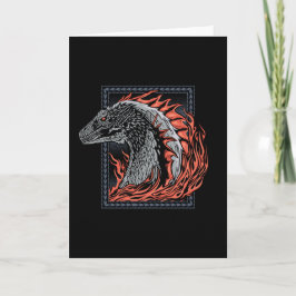 Tarjeta CASA DEL DRAGÓN | Perfil de Dragón en Llamas